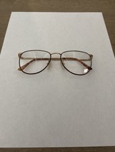 VTG New Europa Gold &amp; Demi Amber Metal Oxford Eyeglass Frames  53-18-140 - £19.93 GBP