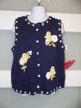 Hartstrings Easter Navy Blue Button Up Vest W/Chicks Size 6X Girl's NEW - $26.10