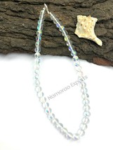 Natural Aura Quartz 8x8 mm Beads Stretch Necklace Adjustable AN-27 - £10.04 GBP