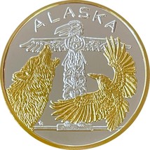 Alaska Mint Raven Wolf Totem Pole Medallion Silver Gold Medallion Proof ... - $119.88