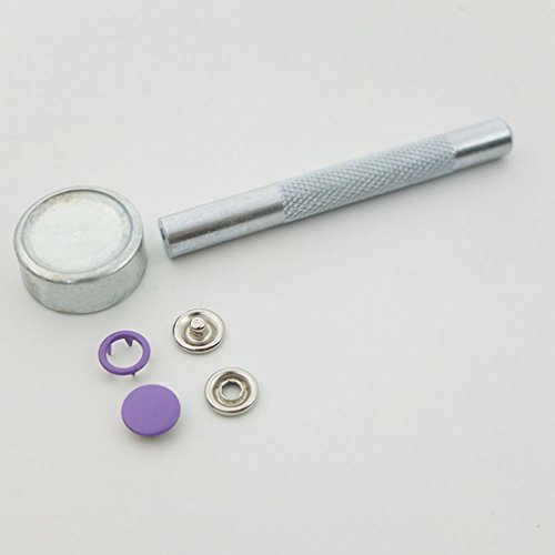 Bluemoona 100 Sets - 3/8" 9.5mm Open Ring No Sew Snaps Fasteners Swing Stud With