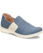 BOC Seaham Women Flexible Slip On Comfort Shoes Size US 8.5M Blue Canvas - £30.76 GBP