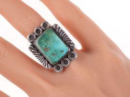 sz6.75 Vintage Native American silver and turquoise ring - £150.60 GBP