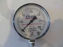 CINTAS FIRE PROTECTION AIR/WATER PRESSURE GUAGE 300 PSI - $19.79
