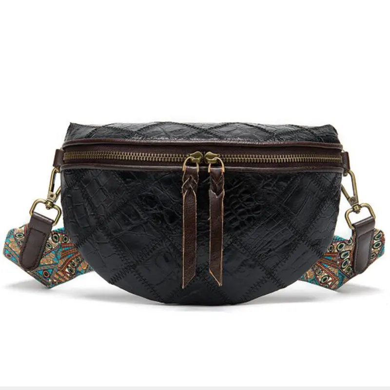 New Fashion Bohemia Waist Bag for Women Genuine Leather Waist Packs Fema... - $71.84