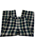 Blue Label Crestbridge Pants Sz 36 Black Tan Plaid Wool Elastic Waist Lined - $2,067.10 MXN