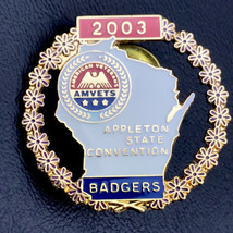 Wisconsin Amvets Veterans USA Metal State Shape Appleton State Conventio... - £10.01 GBP