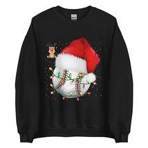 Santa Sports Christmas Baseball Player T-Shirt Sweatshirt Black - £22.58 GBP+