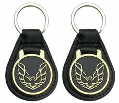 2 Pack Leather Keychain Ring W/ Gold Wings Up Bird Pontiac Firebird and ... - $29.98