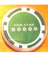 Chrysler 5 Star Poker Chip Golf Ball Marker - Green - £6.25 GBP