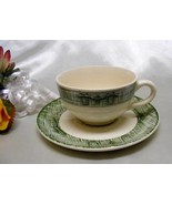 2373 Antique Scio Currier Ives Tea Cup Saucer Set - £5.50 GBP