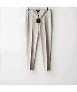 St John Legging Fit Pants Sz 8 Fine Stretch Twill Ankle Zip Cream - $266.63 CAD