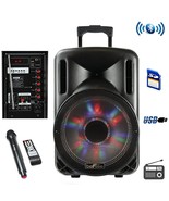 beFree 12&quot; 2500W Portable Rechargeable Bluetooth PA DJ Party Speaker Mic... - £91.81 GBP