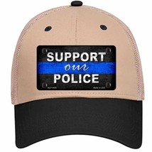 Support Our Police Novelty Khaki Mesh License Plate Hat - £22.74 GBP