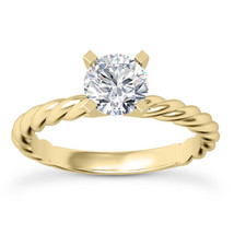 Diamond Solitaire Classic Ring Round D VS2 Treated 14K Yellow Gold 0.90 Carat - £2,109.72 GBP