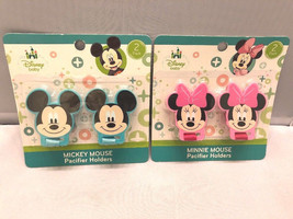 2-Pack Baby Pacifier Holders Minnie Mickey Mouse - $8.98