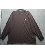 Carhartt Shirt Mens 2XL Brown Cotton Loose Fit Raglan Sleeve Crew Neck P... - €18,28 EUR