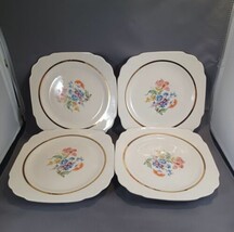 Harker Early American- Set of 4 Ivory, Floral 7&quot; Plates- HAVE CRACKLING ... - $56.09