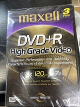 Maxell 3 Pack DVD+R High Grade Video~Advanced Scratch Resistant Surface - £9.46 GBP