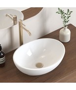 Oval White Ceramic Vessel Sink - Contemporary Egg Shape Above Counter Ba... - €86,99 EUR