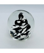 VTG Titan Art Glass Black &amp; White Swirl Blown Art Glass Paperweight 1998... - £10.56 GBP