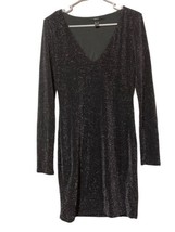 FOREVER 21 Womens Size Medium Sexy Little Black Silver Sparkling Party Dress LBD - £15.02 GBP