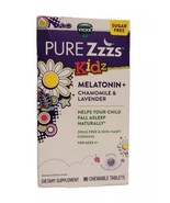 Vicks PURE Zzzs Kidz Melatonin Sleep Aid 60 Chewable Tablets,Exp. 03/2025 - £15.63 GBP