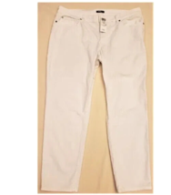 Eileen Fisher Organic White Cotton Slim Ankle Jeans Sz-16 - £78.64 GBP
