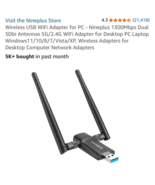 1300Mbps USB WiFi Adapter with Dual 5Dbi Antennas - Fast, Reliable Conne... - $453.31 MXN 1300Mbps USB WiFi Adapter with Dual 5Dbi Antennas - Fast, Reliable Conne... - $453.31 MXN