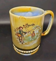 Vintage Wade Irish Glaze Porcelain Half Pint Tankard Shape I.P.1 Fishing... - $39.59