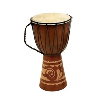 Deco 79 Wood Drum Handmade Djembe Sculpture with Rope Accents, 9&quot; x 10&quot; ... - £61.33 GBP