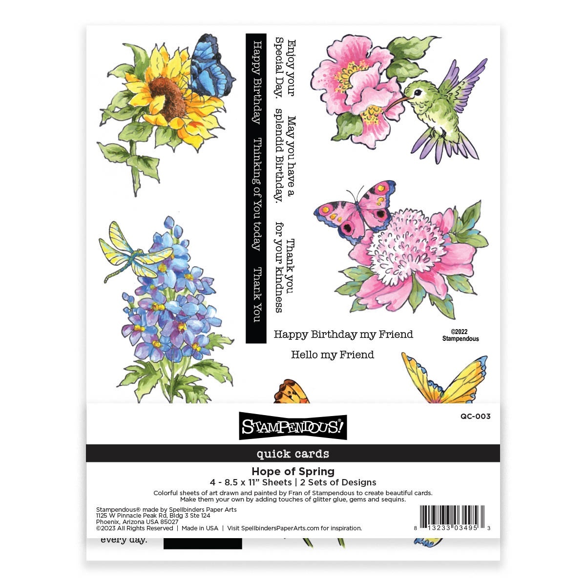 Stampendous Quick Card Panels-Hope Of Spring - £14.23 GBP