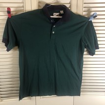 Vintage 80s 90s Staff by Wilson Polo Shirt Green With Maroon/Blue Collar Nice - £18.38 GBP
