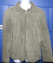 Siena G III Apparel Women&#39;s Leather Jacket Green Waist Length Full Zip L... - $24.75