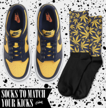 LEAF Socks for N Dunk Low Michigan Varsity Maize Midnight Navy Shirt - £16.36 GBP