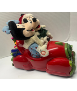 Disney Mickey &amp; Minnie Mouse In Christmas Light Up Singing Car - $726.42 MXN