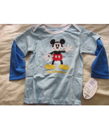 Mickey Mouse Azul Camiseta Manga Larga 24 Meses Nuevo Con Etiquetas - £7.43 GBP
