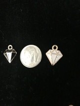 Black and white Diamond Design 2 Piece enamel Pendant charm Necklace Charm - £12.09 GBP