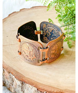 God Goddess HINDU Deities 4 Square Panel Brass Copper BRACELET Thailand ... - $456.68 MXN