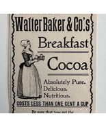 Walter Baker&#39;s Breakfast Cocoa 1897 Advertisement Victorian Hot Chocolat... - $378.90 MXN
