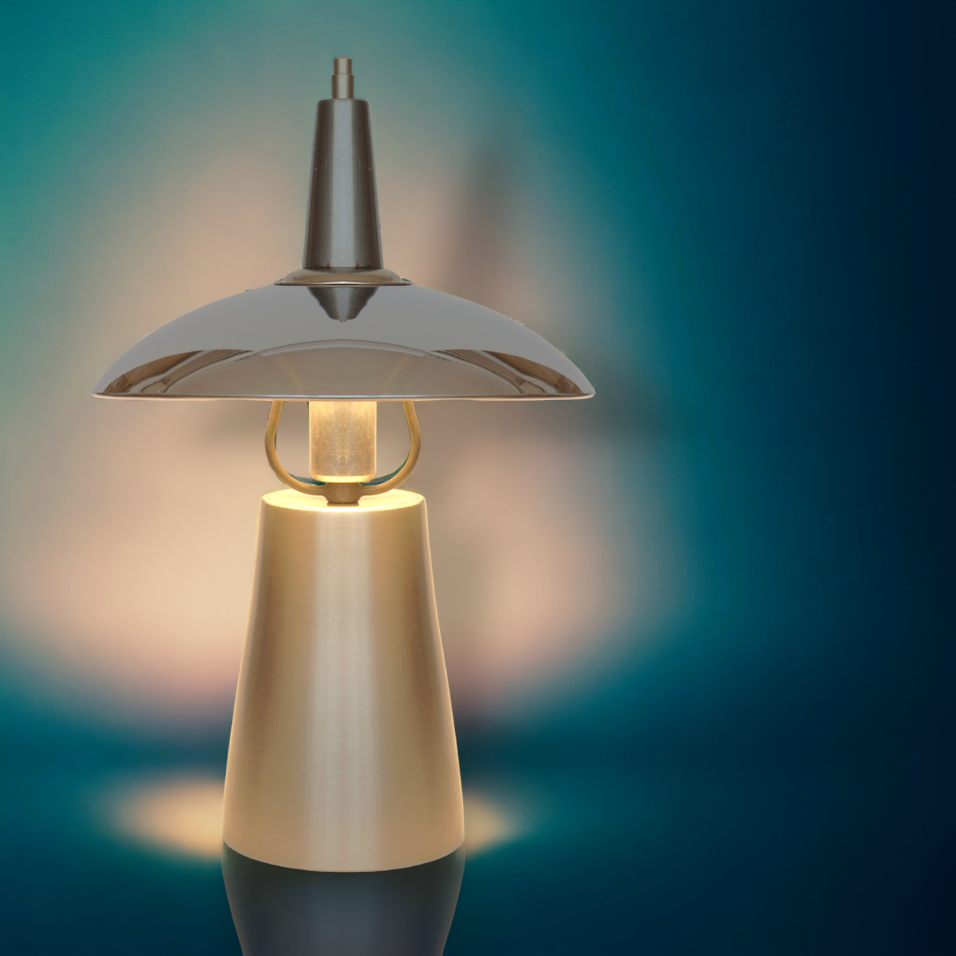 Design Lampe Table " Kopernikus " Chrome Lampe Laiton Objet de Collection Item image 5
