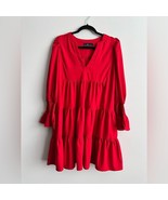 Tuckernuck Pomander Place Red Crepe Kenzo Dress Size Medium Like New Lon... - $57.82
