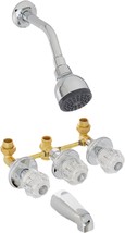 Three-Handle, One-Spray Bathtub And Shower Faucet Set With Chrome Finish From - £68.41 GBP