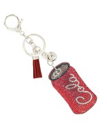 Bling Crystal Cola Can Drink Tassel Keychain Bag Charm - $18.82 CAD