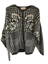 Pendleton Virgin Wool Button Front Cardigan Sweater Size Large Black White - £29.84 GBP