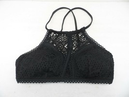 Adore Me Women&#39;s Crochet Back Tie Wireless Bra Bikini Top 08270 Black Si... - £7.49 GBP