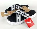 Puma Platform Slide Sandals Size 7.5 White Black 380677-01   - $27.62