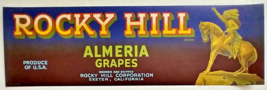 Vintage 1950&#39;s ROCKY HILL Brand Exeter California Grape Crate Label - $3.99