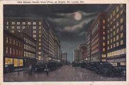 St. Louis Missouri MO 12th Street Night 1921 to Miller Postcard A31 - $2.99