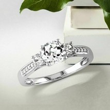 Womens 1.50 Ct Round-Cut Diamond 3-Stone Engagement Ring 14k White Gold Over - £58.96 GBP